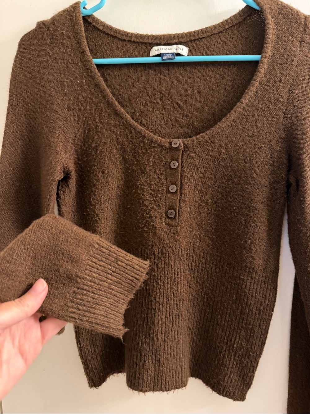 American Eagle fitted henley sweater
